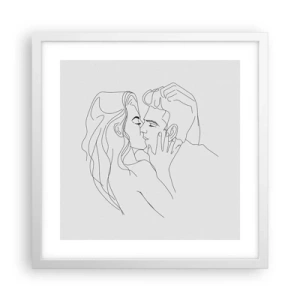 Affiche dans un cadre blanc - Poster - La même ligne - 40x40 cm