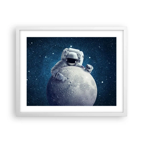 Affiche dans un cadre blanc - Poster - Comique de l'espace - 50x40 cm
