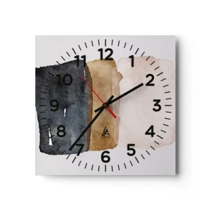Horloge murale - Pendule murale - Composition de couleurs de la terre - 30x30 cm