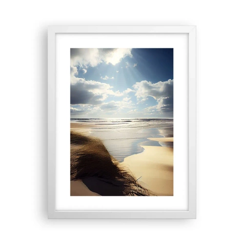 Affiche dans un cadre blanc - Poster - Plage, plage sauvage - 30x40 cm