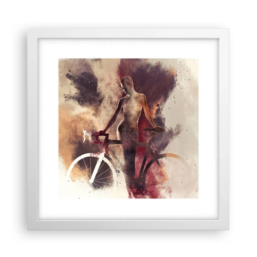 Affiche dans un cadre blanc - Poster - Une âme de vélo aux formes marbrées - 30x30 cm