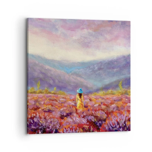Impression sur toile - Image sur toile - Dans un monde lavande - 70x70 cm