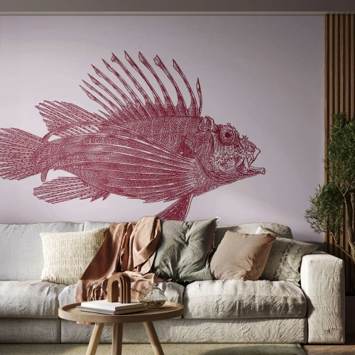 Papier Peint Photo Premium Canvas - Un habitant des eaux exotiques - Poisson, Poisson-lion, Tropical - 350x256 cm