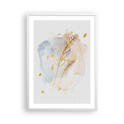 Affiche dans un cadre blanc - Poster - Explosion d'or - 50x70 cm