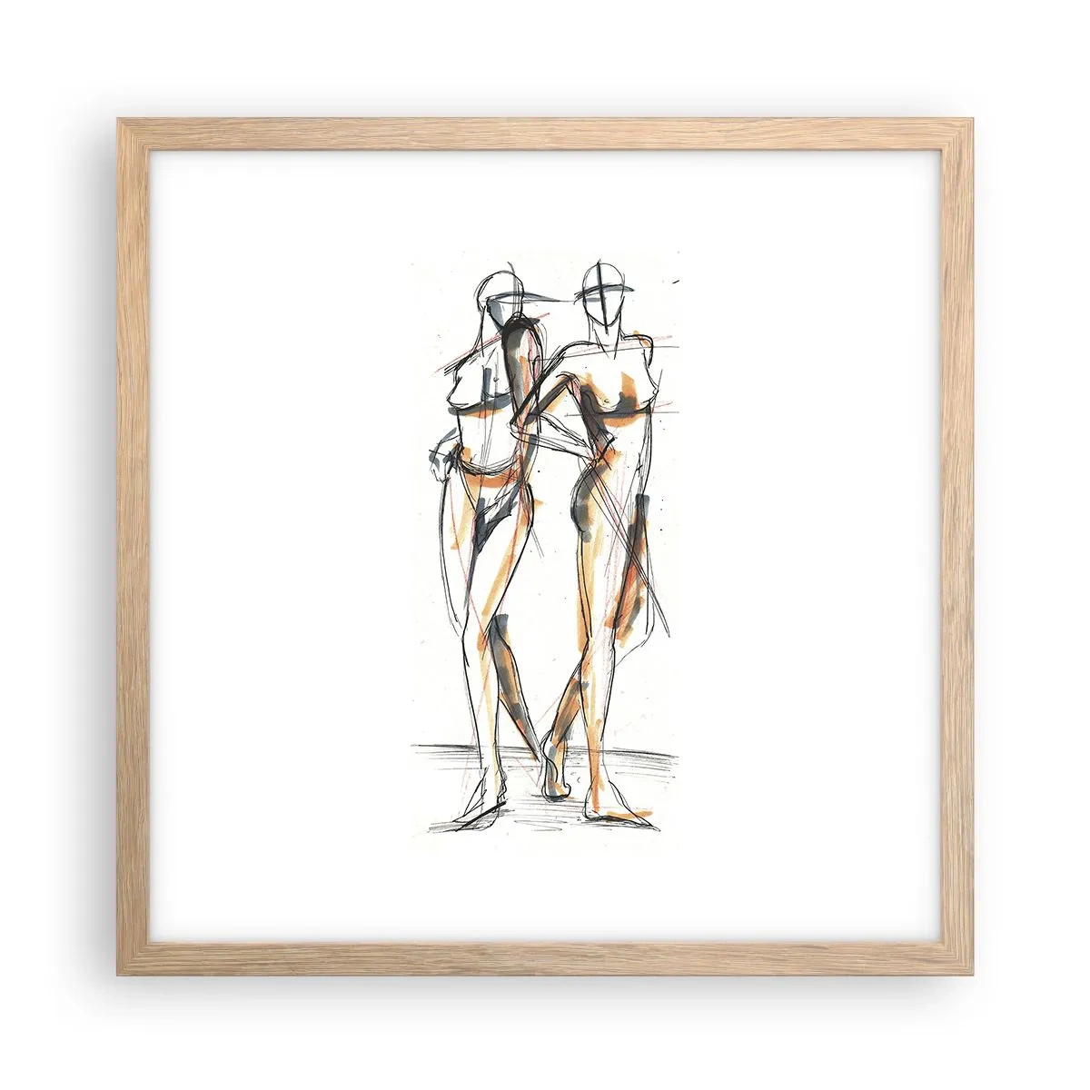 Affiche dans un chêne clair - Poster - Étude de la grâce - 40x40 cm
