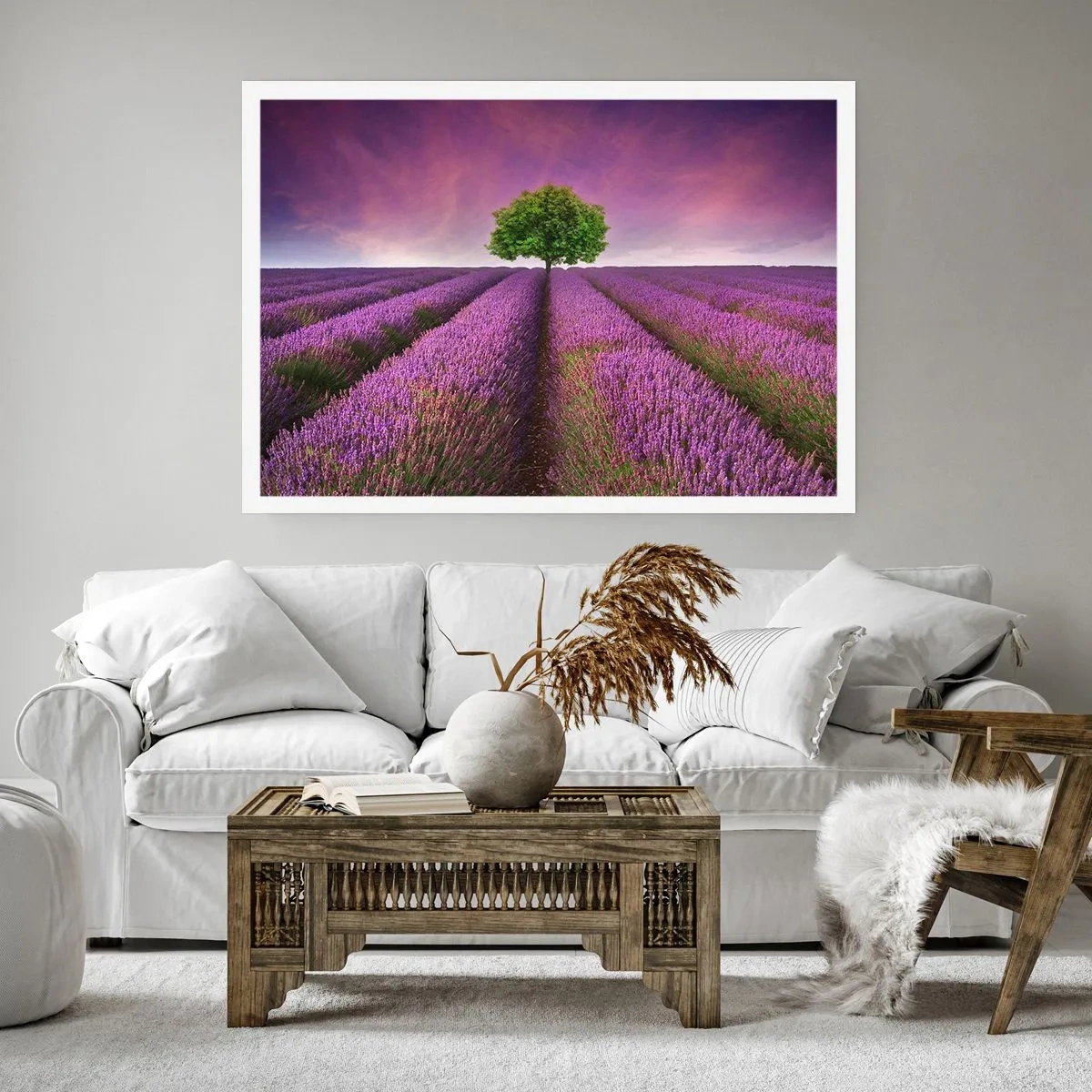 Affiche - Poster - Dans un champs de lavande - 70x50 cm