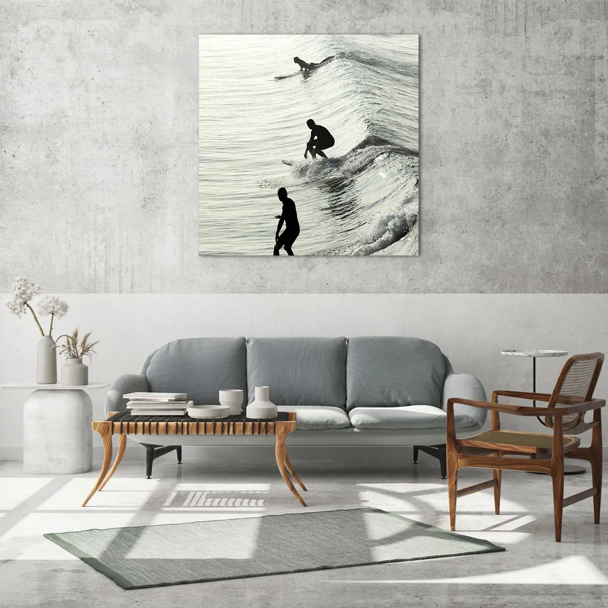 Impression sur verre - Image sur verre - A la rencontre de la vague - 60x60 cm