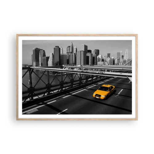 Affiche dans un chêne clair - Poster - Couleur de la grande ville - 100x70 cm