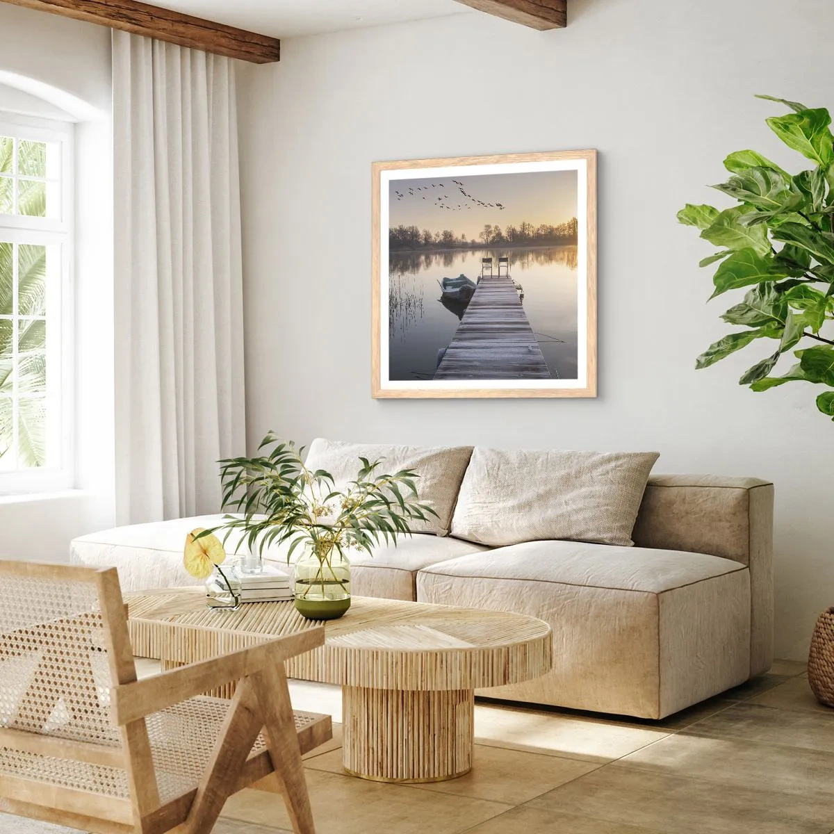 Affiche dans un chêne clair - Poster - Je reviendrai - 60x60 cm