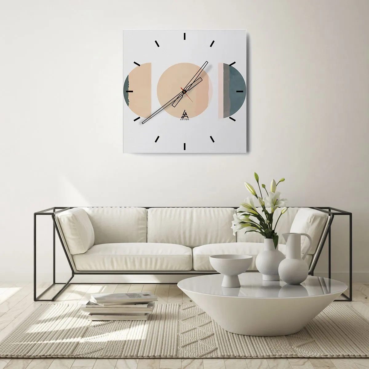 Horloge murale - Pendule murale - Cercles après cercles - 40x40 cm
