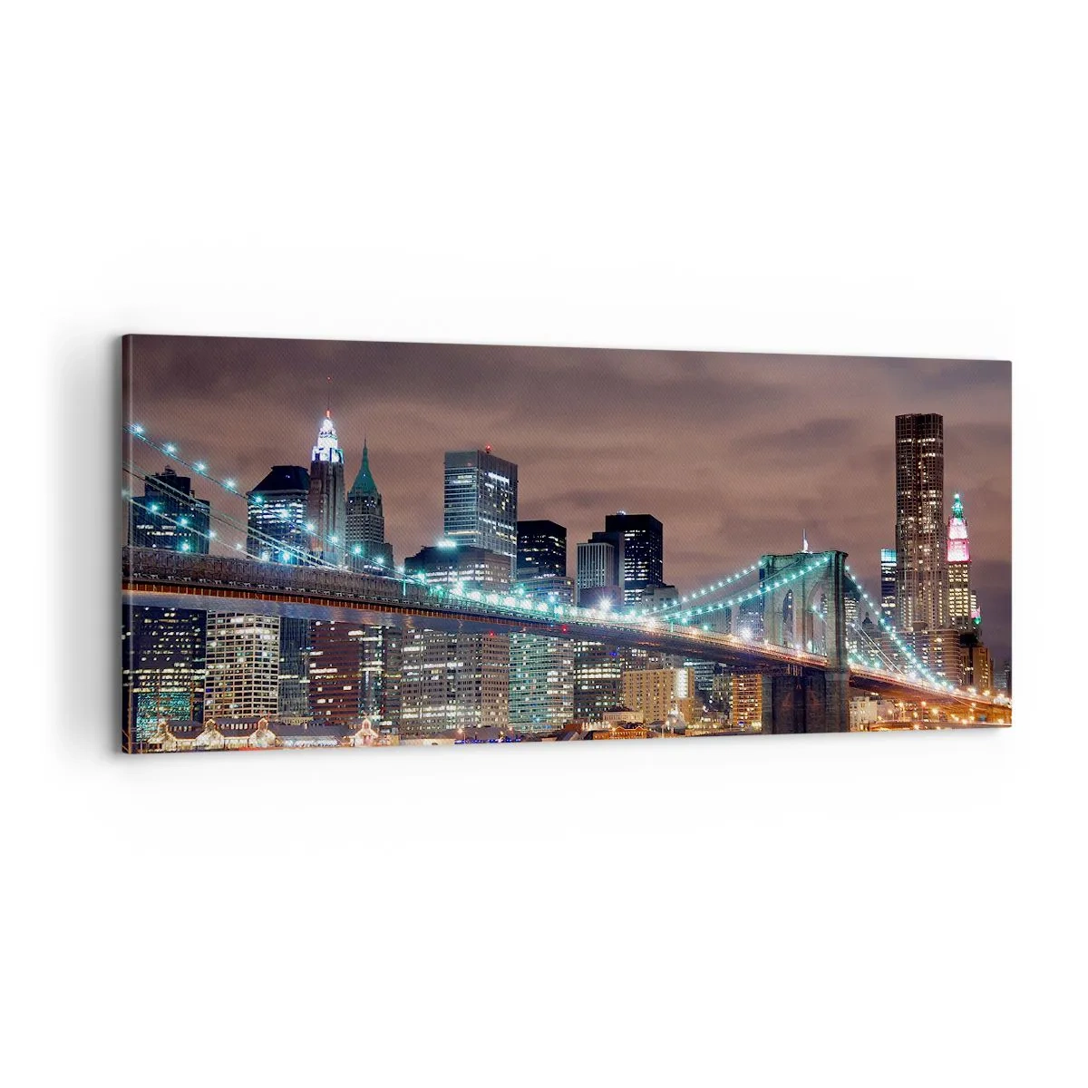 Impression sur toile - Image sur toile - Lumières des grandes villes - 100x40 cm