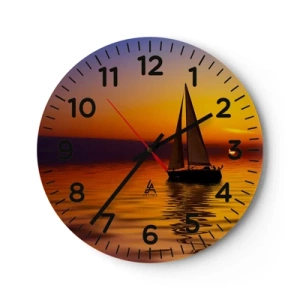 Horloge murale - Pendule murale - Comme c'est calme au crépuscule… - 30x30 cm