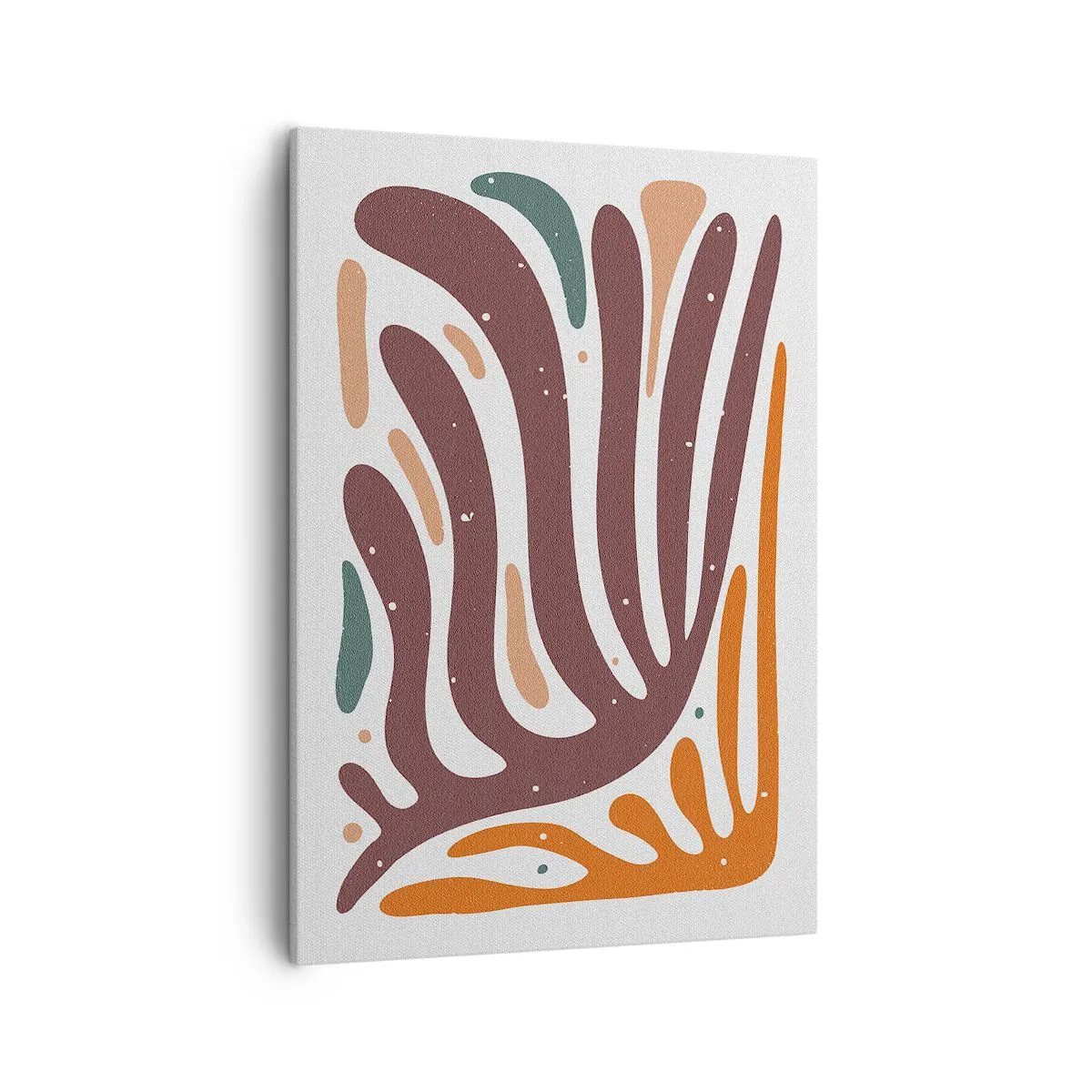 Impression sur toile - Image sur toile - Motif organique aux lignes rayonnantes dans des tons chauds - 50x70cm - Composition organique rayonnante - Décoration murale moderne pour le salon et la chambre ARTTOR