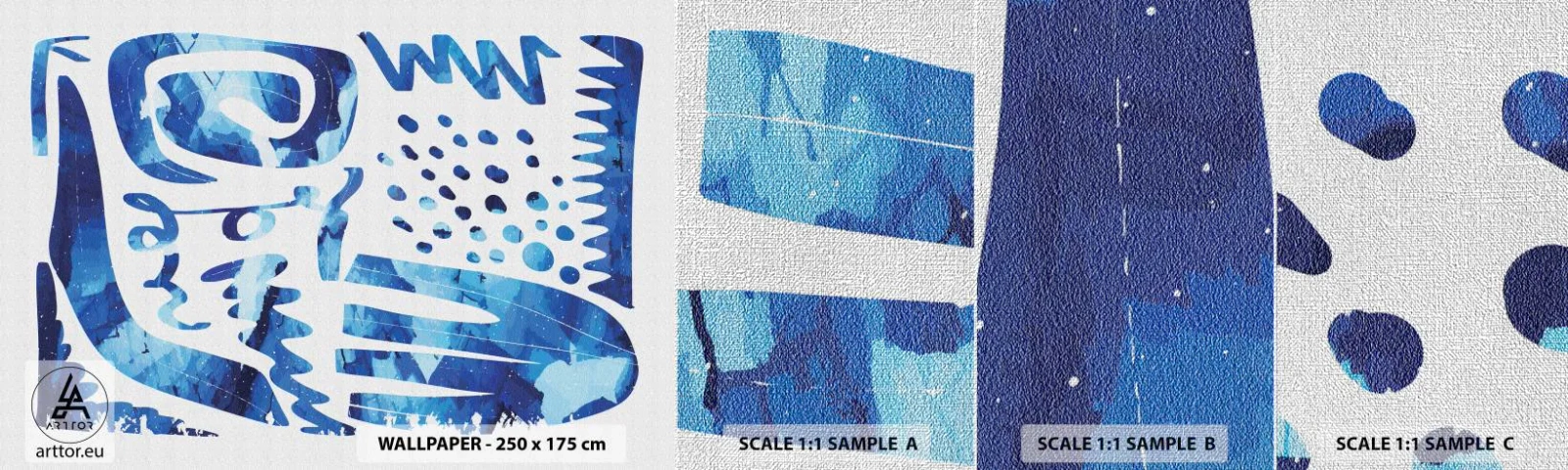 Échantillon de Papier Peint Premium Canvas - Retour aux racines - Bohème, Abstraction, Minimaliste - 100x30 cm