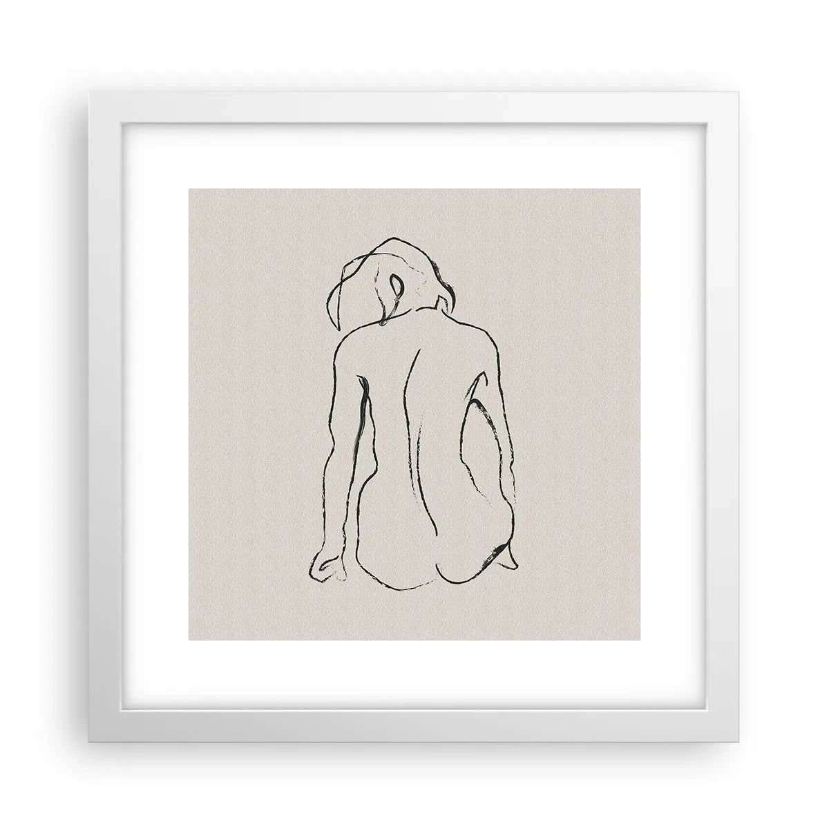 Affiche dans un cadre blanc - Poster - Femme nue - 30x30 cm