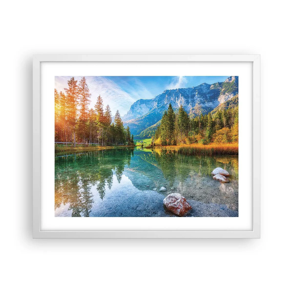 Affiche dans un cadre blanc - Poster - Douceur automnale - 50x40 cm