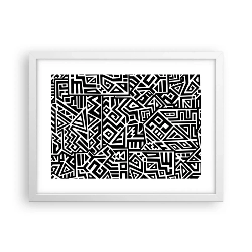 Affiche dans un cadre blanc - Poster - Composition précolombienne - 40x30 cm