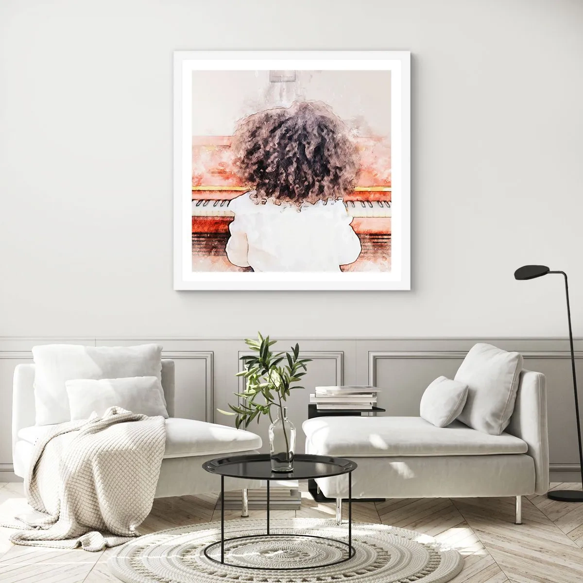 Affiche dans un cadre blanc - Poster - Dans un nouveau monde - 30x30 cm