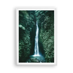 Affiche dans un cadre blanc - Poster - Fontaine tropicale - 70x100 cm