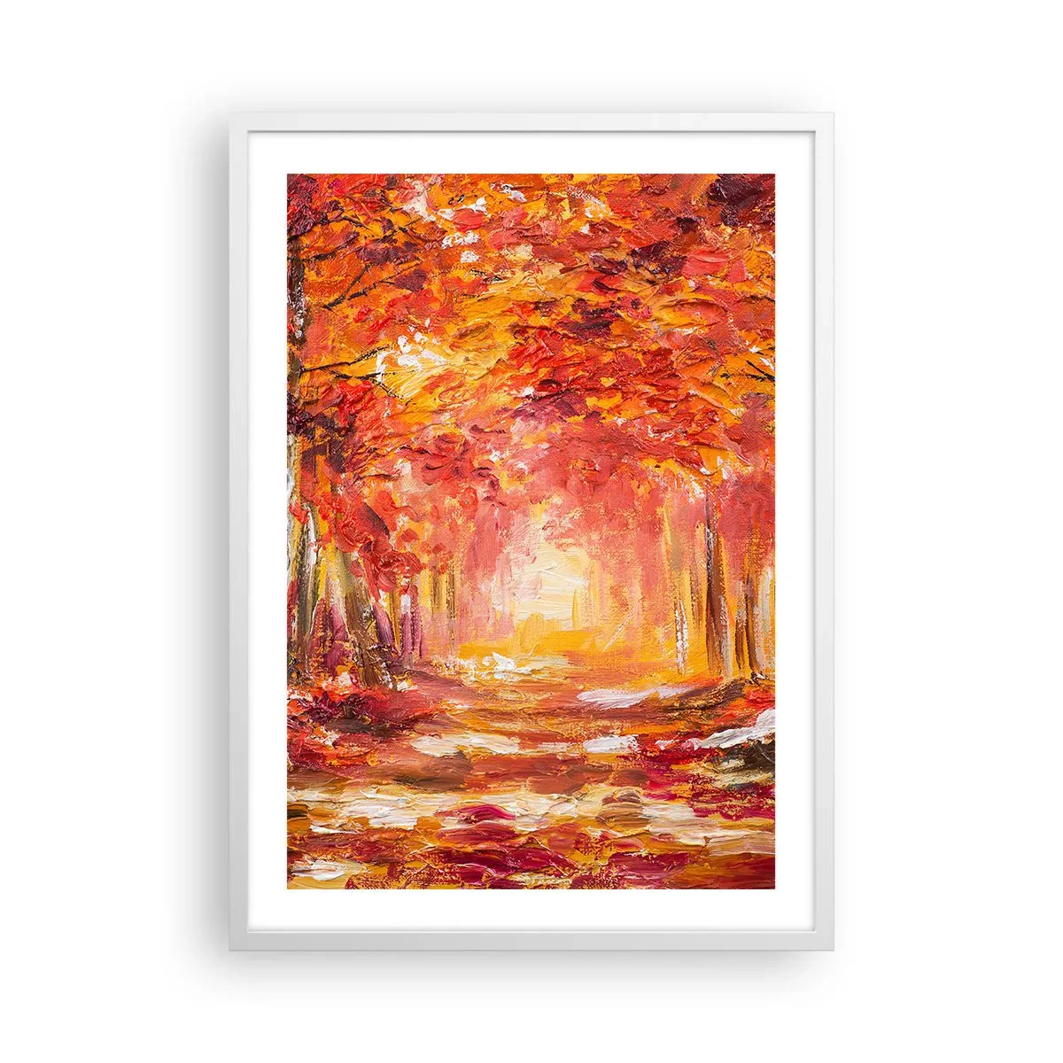 Affiche dans un cadre blanc - Poster - Forêt de cuivre - 50x70 cm