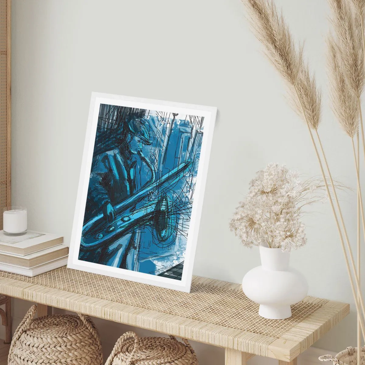 Affiche dans un cadre blanc - Poster - Rhapsodie urbaine - 40x50 cm