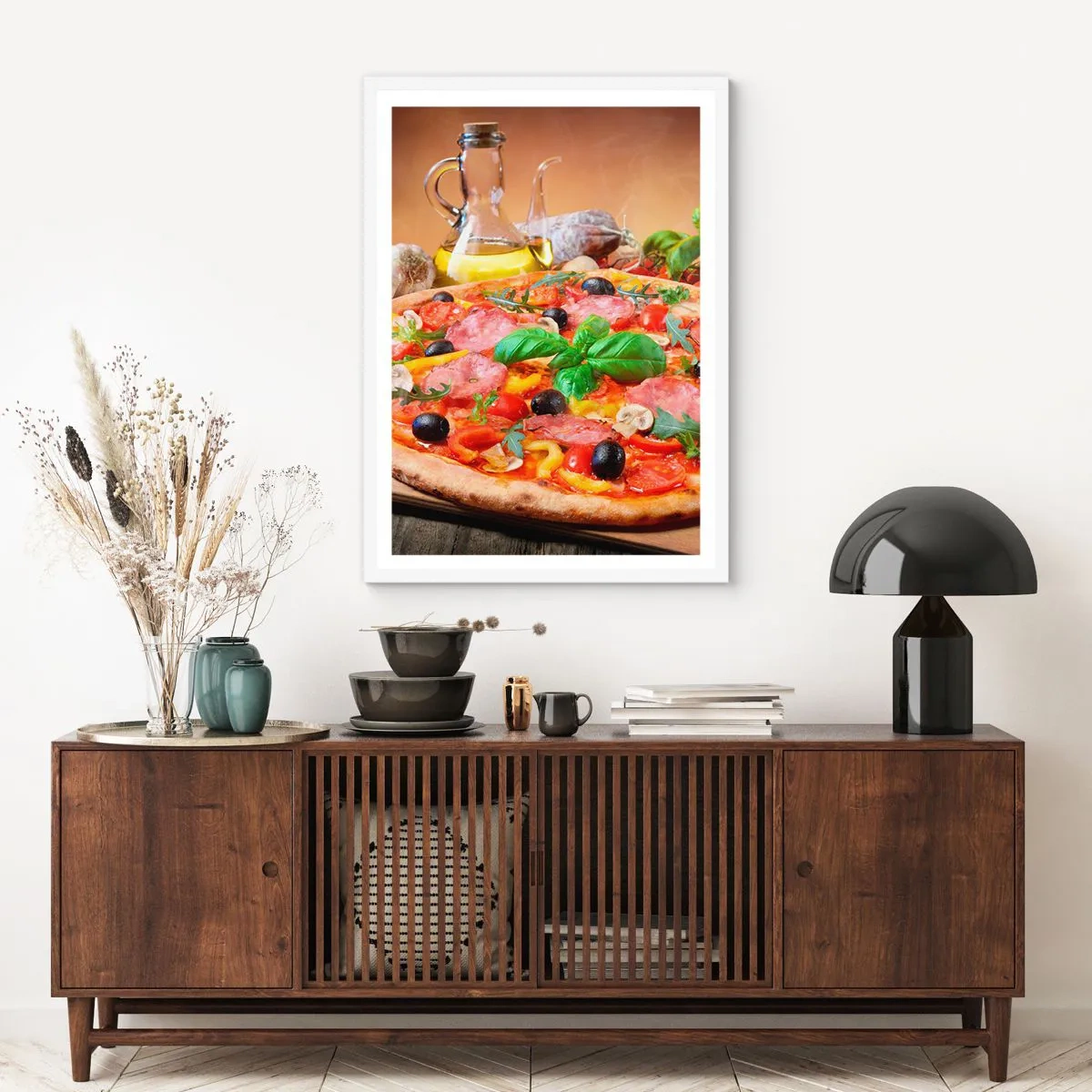 Affiche dans un cadre blanc - Poster - Avec une vraie saveur italienne - 50x70 cm