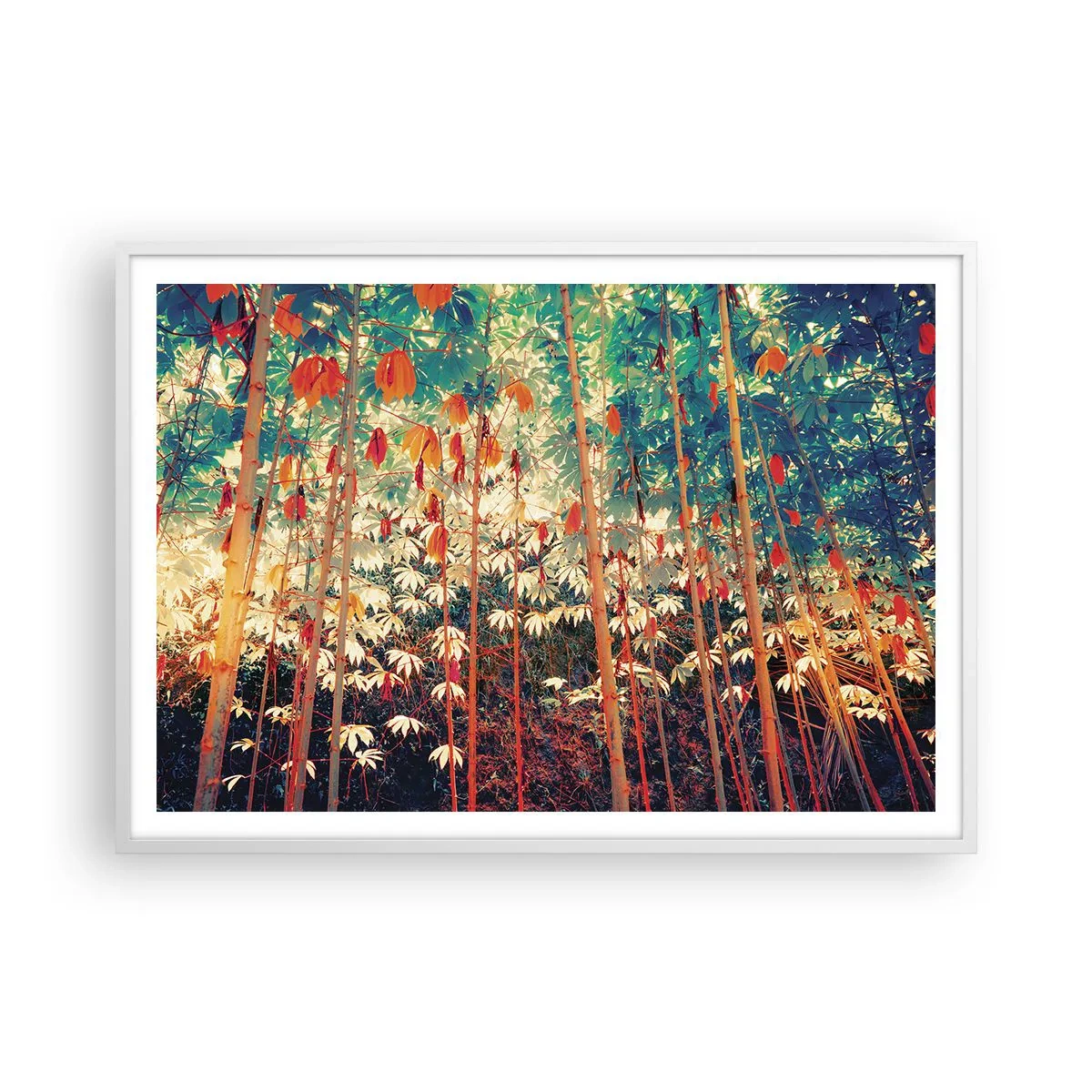 Affiche dans un cadre blanc - Poster - La vie secrète des feuilles - 100x70 cm