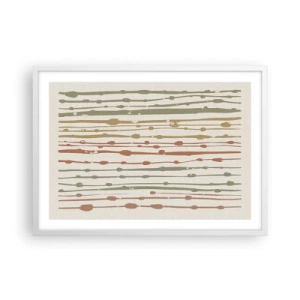 Affiche dans un cadre blanc - Poster - Notation musicale des couleurs - 70x50 cm