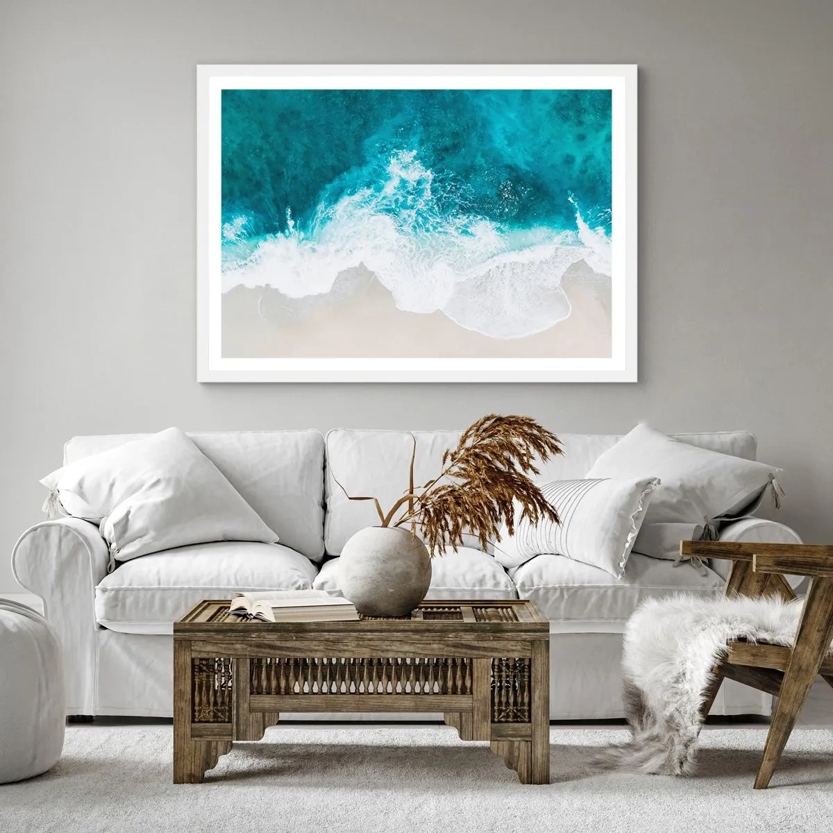 Affiche dans un cadre blanc - Poster - Caresse naturelle - 30x30 cm