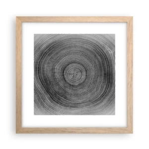 Affiche dans un chêne clair - Poster - Signe du temps - 30x30 cm