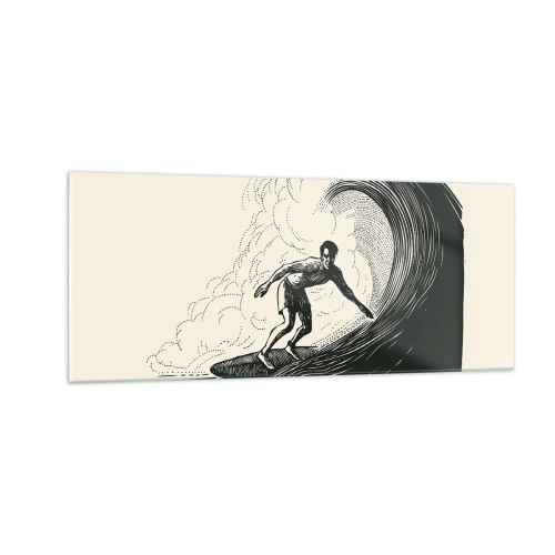Impression sur verre - Image sur verre - Le roi de la vague - 100x40 cm