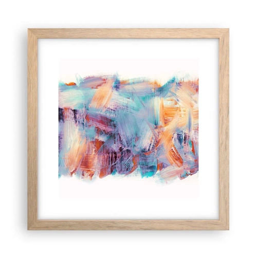 Affiche dans un chêne clair - Poster - Un désordre coloré - 30x30 cm