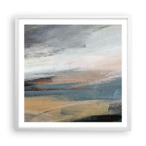 Affiche dans un cadre blanc - Poster - Abstraction : paysage nordique - 60x60 cm
