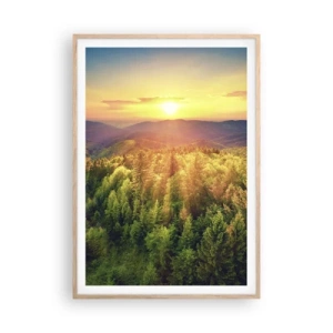 Affiche dans un chêne clair - Poster - Monts et sommets - 70x100 cm