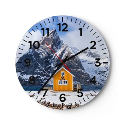 Horloge murale - Pendule murale - Vacances scandinaves - 30x30 cm