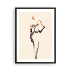 Affiche dans un cadre noir - Poster - Silhouette féminine minimaliste - 50x70cm - Des années d'or d'Hollywood - Décoration murale moderne pour le salon et la chambre ARTTOR