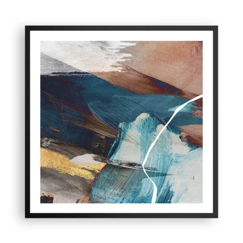 Affiche dans un cadre noir - Poster - Avec panache et énergie - 60x60 cm