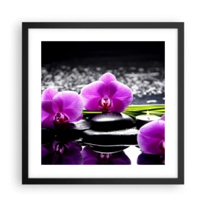 Affiche dans un cadre noir - Poster - Se noyer dans la paix et la tranquillité - 40x40 cm