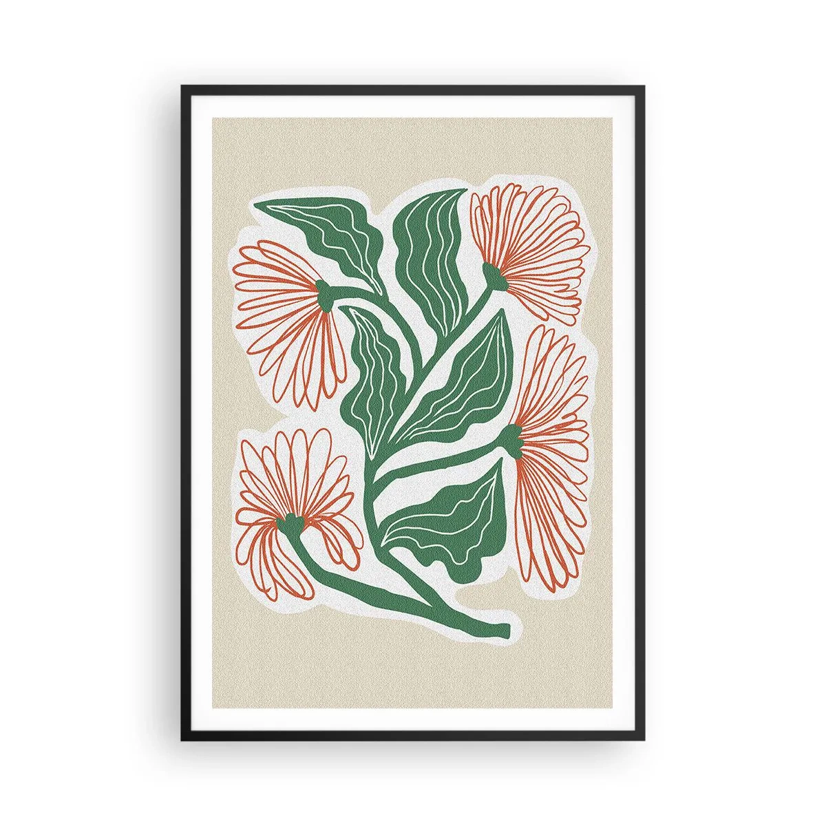 Affiche dans un cadre noir - Poster - Folk et moderne - 70x100 cm