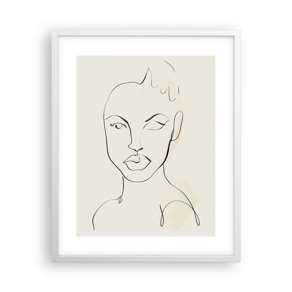 Affiche dans un cadre blanc - Poster - Esquisse de la sensualité - 40x50 cm