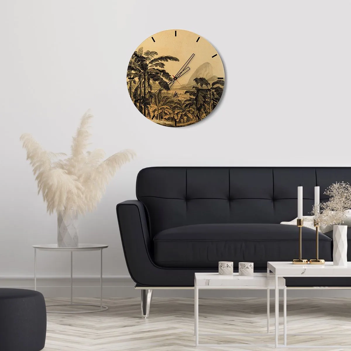 Horloge murale - Pendule murale - Dans un climat colonial - 40x40 cm