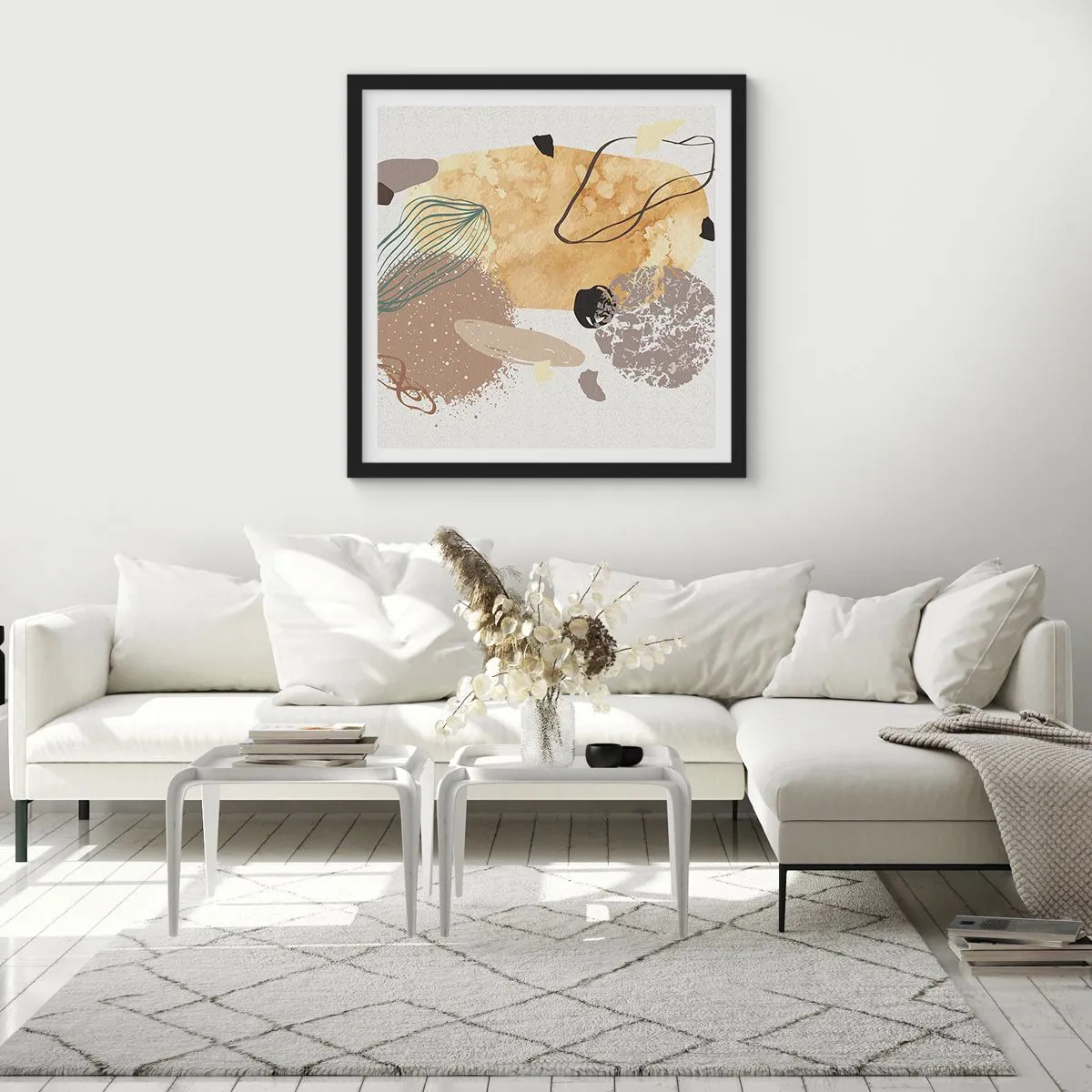 Affiche dans un cadre noir - Poster - Plumcologie appliquée - 50x50 cm