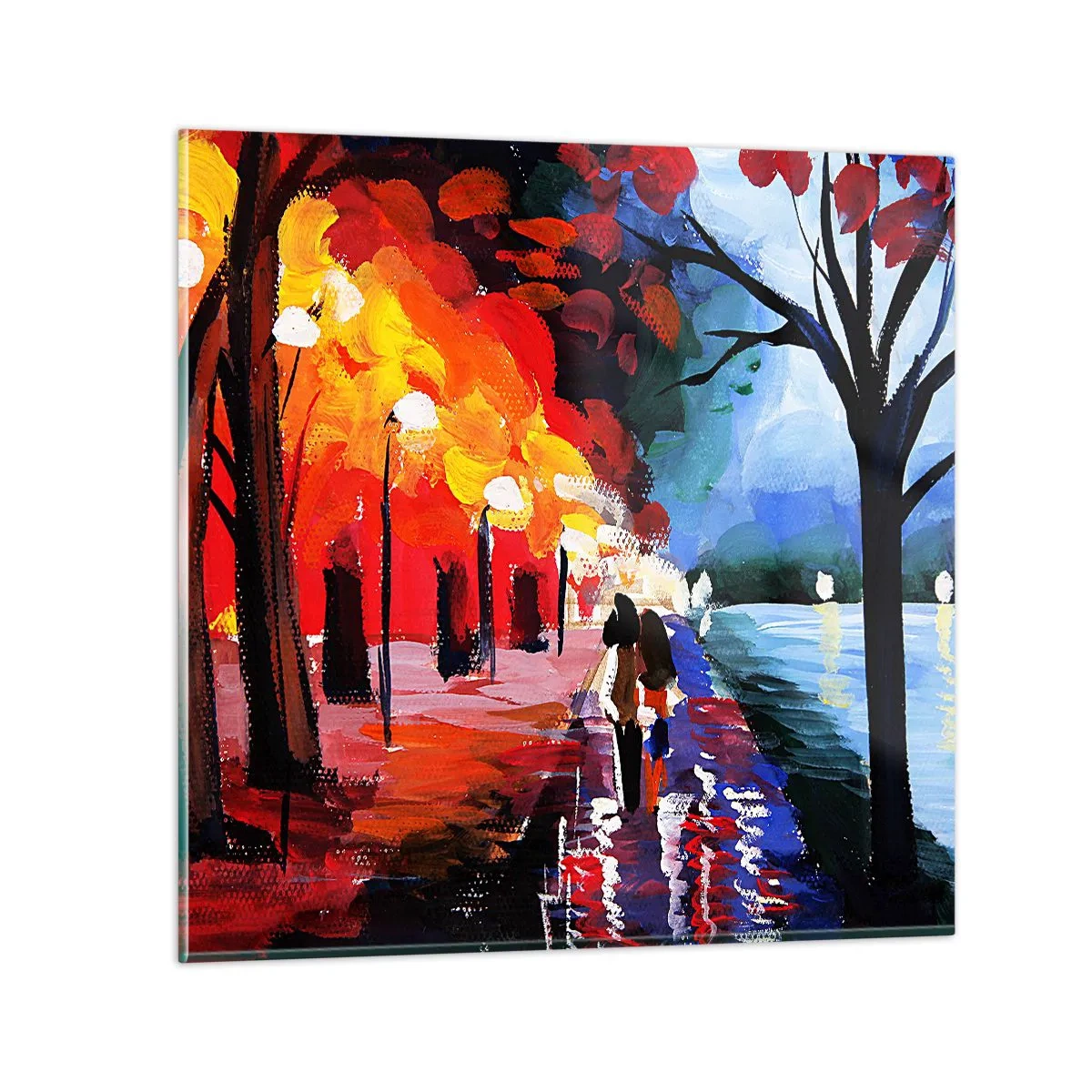 Impression sur verre - Image sur verre - Automne flamboyant dans le parc - 40x40 cm