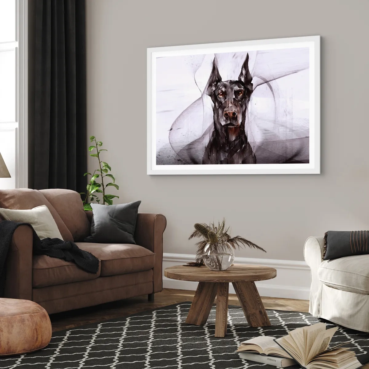 Affiche dans un cadre blanc - Poster - Né noble - 50x40 cm