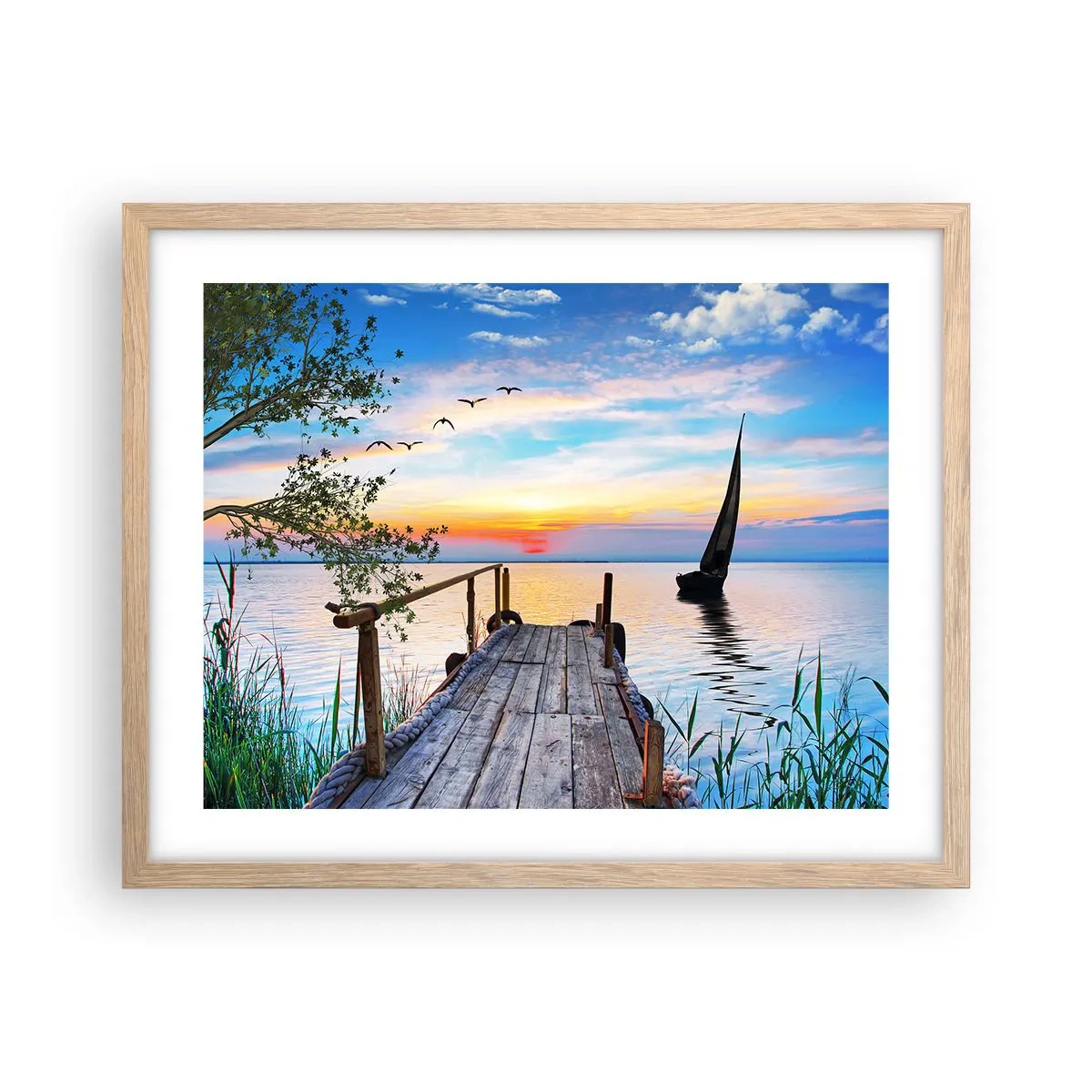 Affiche dans un chêne clair - Poster - Bonsoir! - 50x40 cm