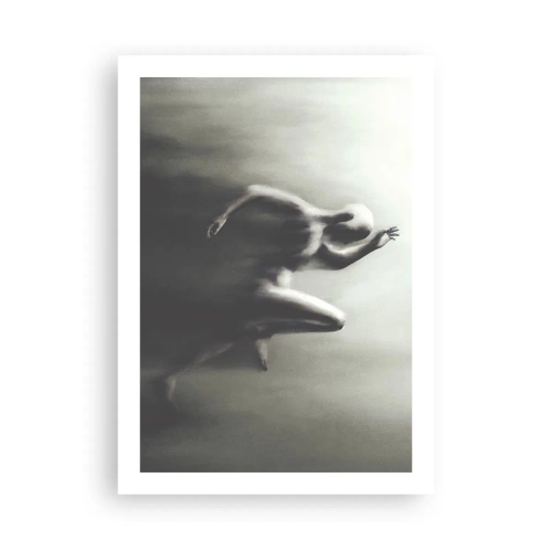 Affiche - Poster - Une figure abstraite en mouvement dans des tons monochromes. - 50x70cm - Inarrêtable - Décoration murale moderne pour le salon et la chambre ARTTOR