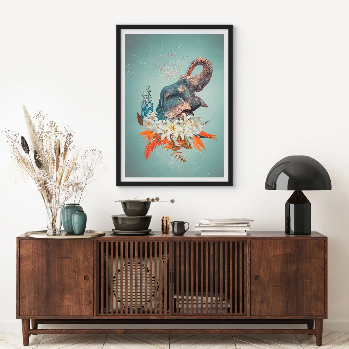 Affiche dans un cadre noir - Poster - Un rugissement de joie - 61x91 cm