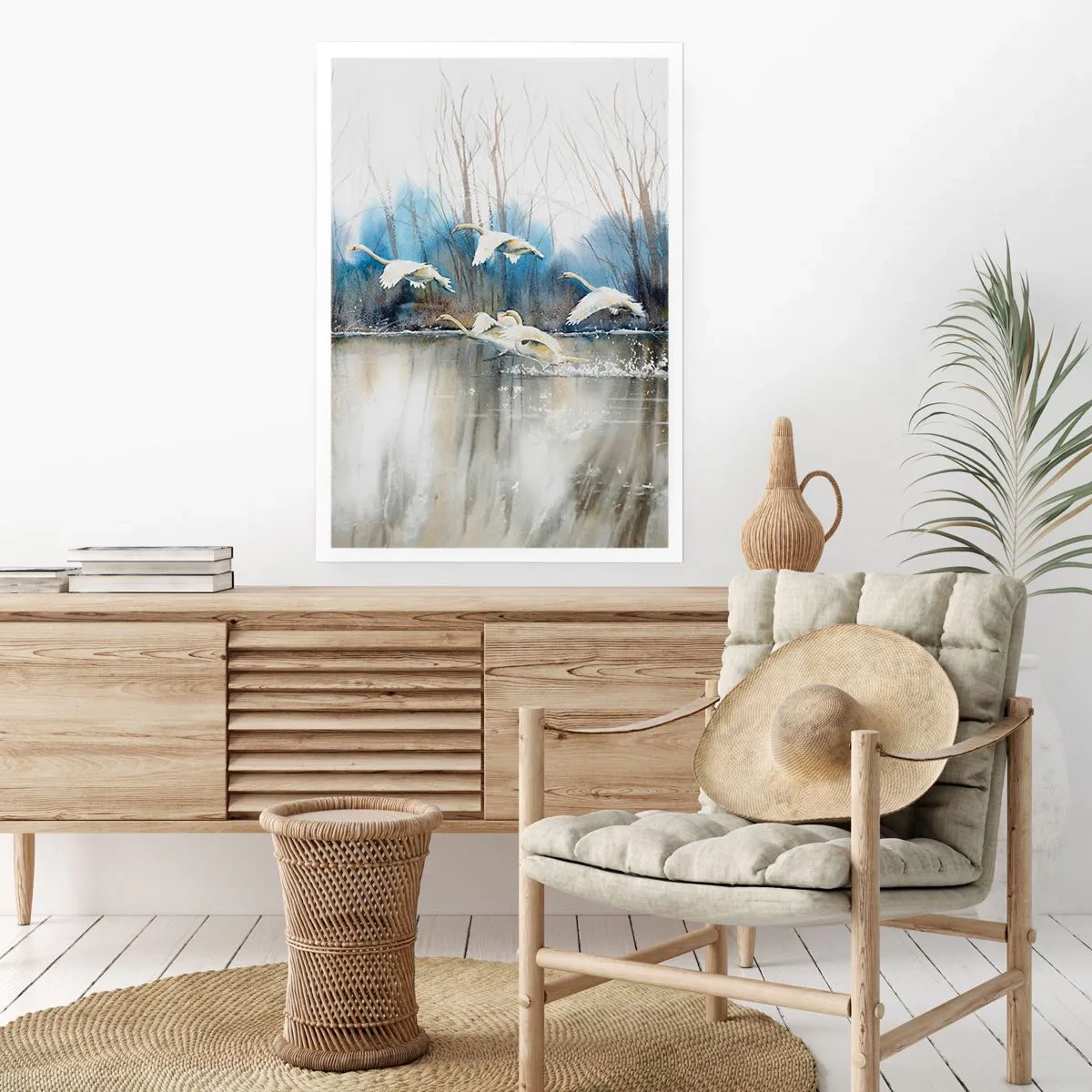 Affiche - Poster - Comme dans un conte de fées sur les cygnes sauvages - 40x50 cm