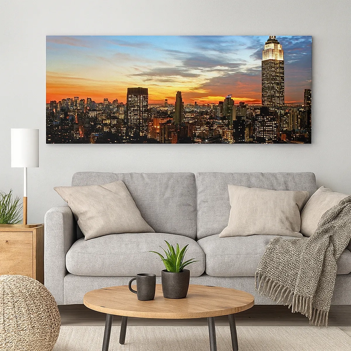 Impression sur toile - Image sur toile - Nuit américaine lumineuse - 30x30 cm