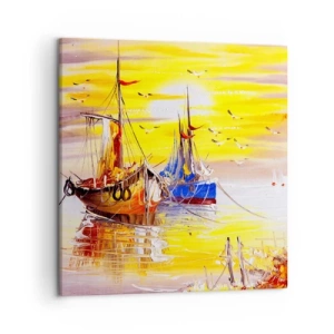 Impression sur toile - Image sur toile - Un repos bien mérité au port - 50x50 cm